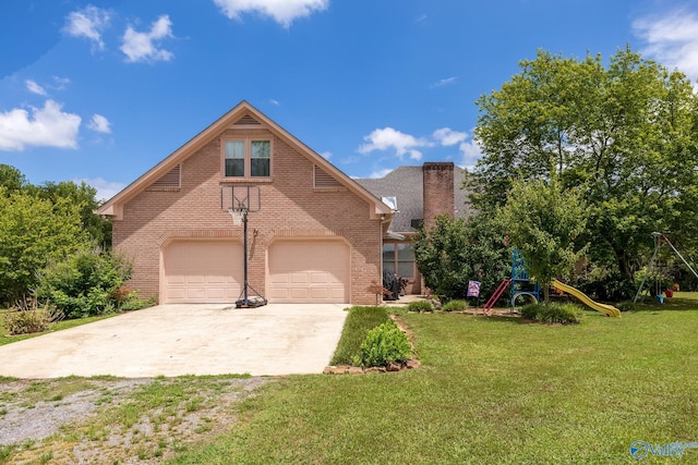 227 Key Turney Rd, Falkville, AL 35622 - view of front property featuring a garage and a front yard