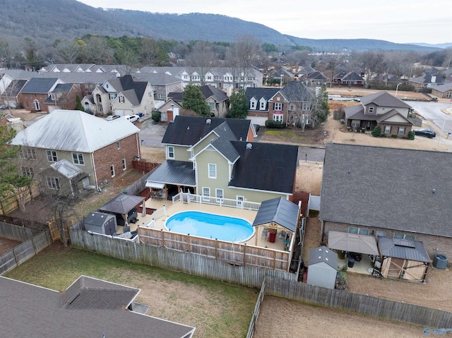 exterior space featuring a mountain view