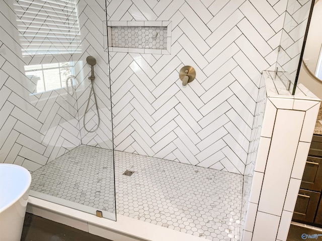 full bathroom featuring a shower stall