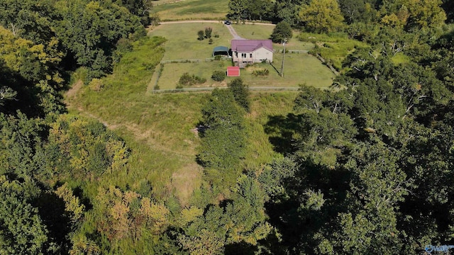 aerial view featuring a rural view