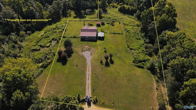 bird's eye view featuring a rural view