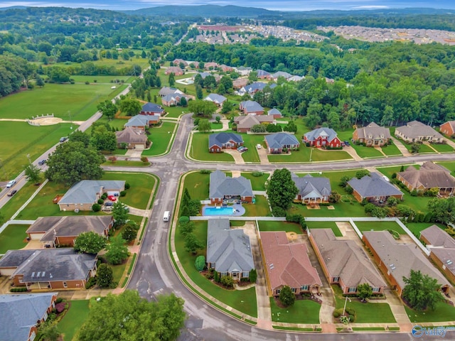 bird's eye view with a residential view