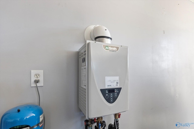 room details featuring tankless water heater