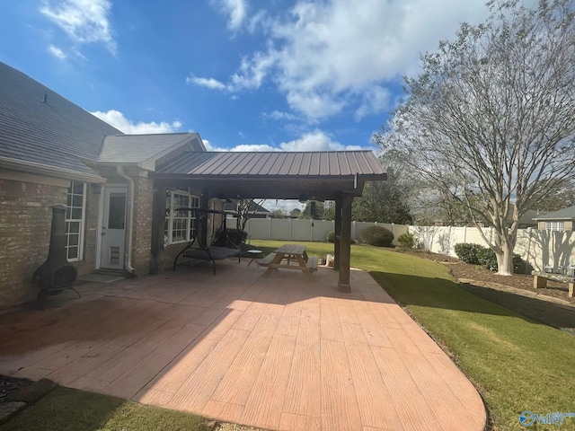 view of patio / terrace featuring a gazebo