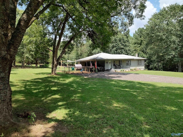 view of front of house with a front yard