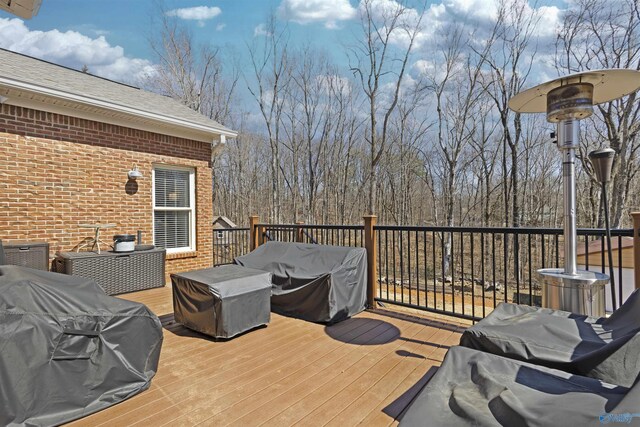 deck featuring grilling area