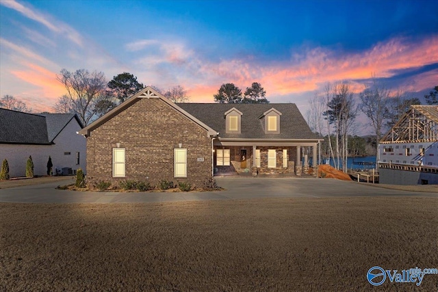 view of new england style home