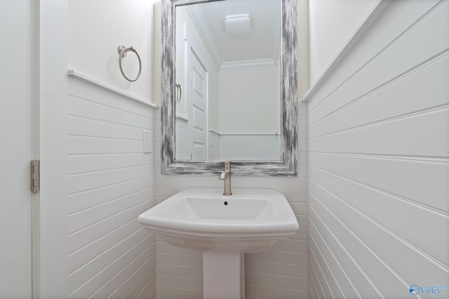 3631 NW Stag Run Dr, Huntsville, AL 35810 - bathroom with a sink and ornamental molding