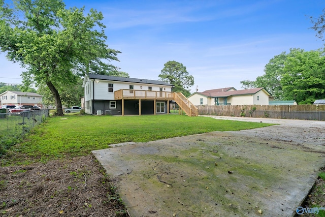 3631 NW Stag Run Dr, Huntsville, AL 35810 - rear view of house featuring stairs and a wooden deck