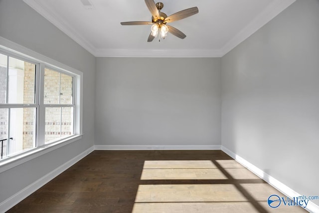 66 Natures Ridge Way, Huntsville, AL 35803 - empty room featuring a ceiling fan, hardwood / wood-style floors, and ornamental molding
