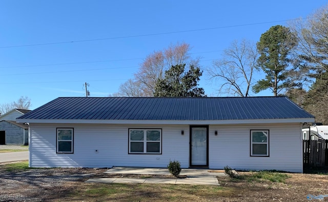 view of single story home