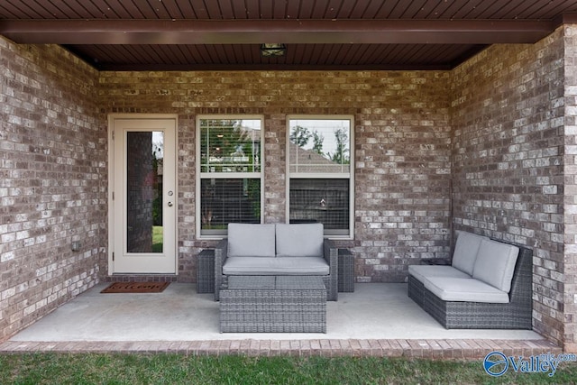 view of patio featuring an outdoor living space