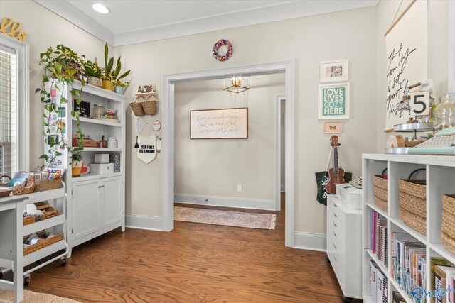 interior space featuring dark wood-type flooring