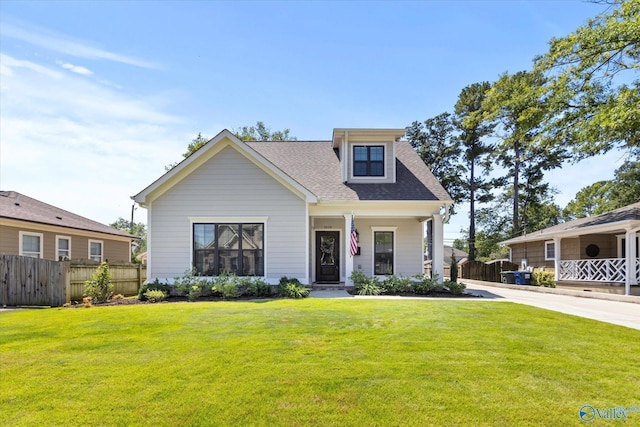 view of front of house with a front yard