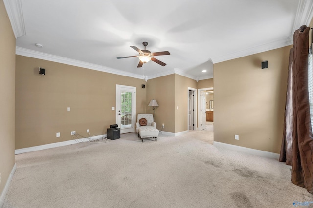 230 Knotting Pl, Madison, AL 35758 - unfurnished room featuring a ceiling fan, crown molding, light carpet, and recessed lighting