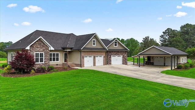 545 Pan Creek Rd, Baileyton, AL 35019 - craftsman house featuring roof with shingles, a front lawn, and crawl space