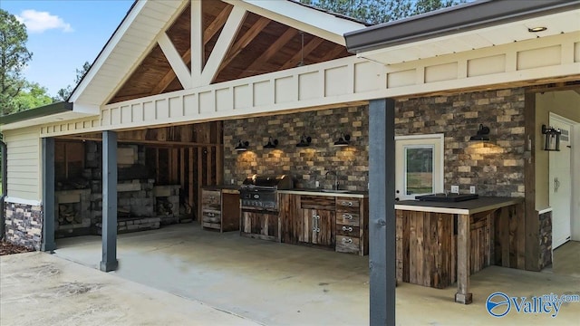 545 Pan Creek Rd, Baileyton, AL 35019 - view of patio / terrace with a sink, area for grilling, and an outdoor kitchen