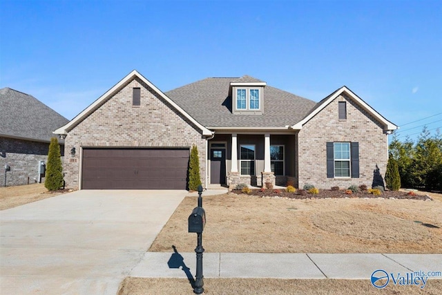 craftsman inspired home featuring a garage