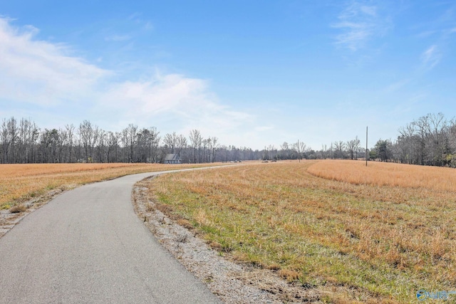 view of street featuring a rural view