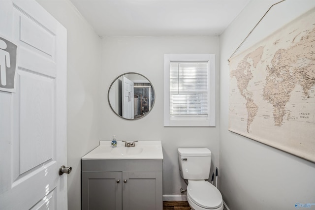 bathroom with vanity and toilet