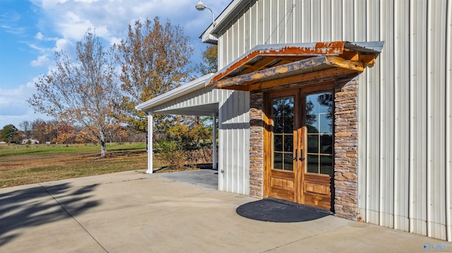 view of patio with french doors