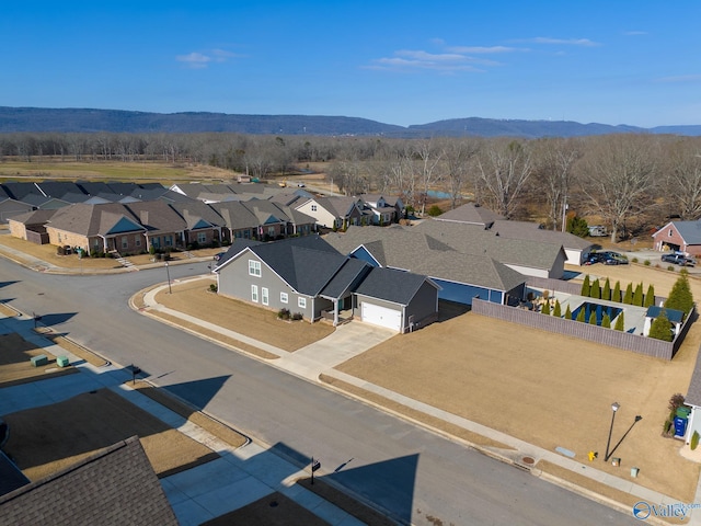 aerial view featuring a mountain view