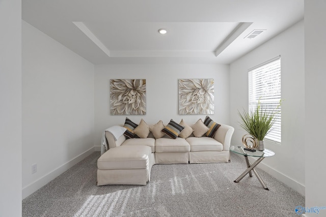 24139 Patriot Dr, Athens, AL 35613 - living room with a tray ceiling and carpet floors