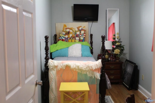 bedroom featuring wood-type flooring