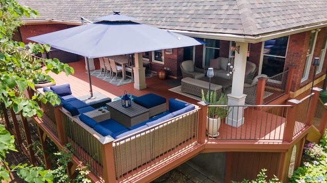 601 Smokey Mountain Cir, Huntsville, AL 35803 - wooden deck with outdoor lounge area and outdoor dining area