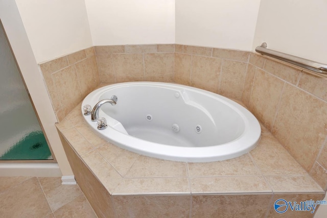 77 Valley Way Cir SE Unit 77, Huntsville, AL 35802 - bathroom featuring a tub with jets, tile patterned flooring, and a shower stall