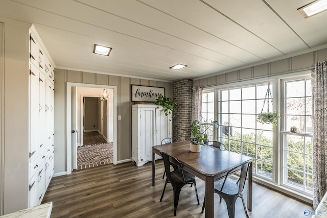 dining room featuring dark wood-type flooring