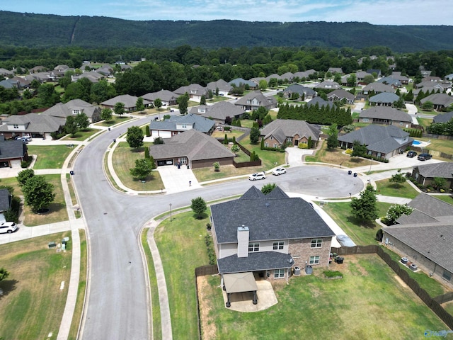 drone / aerial view with a mountain view