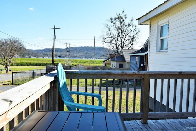 deck with a yard