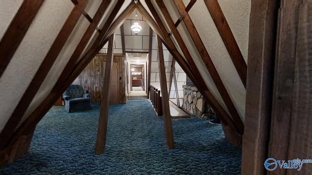 view of unfinished attic