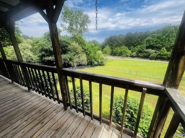 781 Lloyd Rd, Wellington, AL 36279 - wooden terrace with a lawn and a fenced backyard