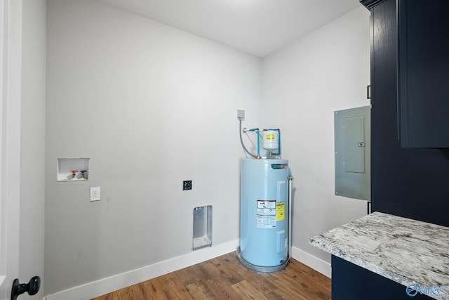 utilities with electric panel and water heater