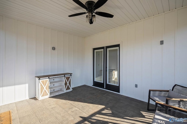 view of patio / terrace with a ceiling fan