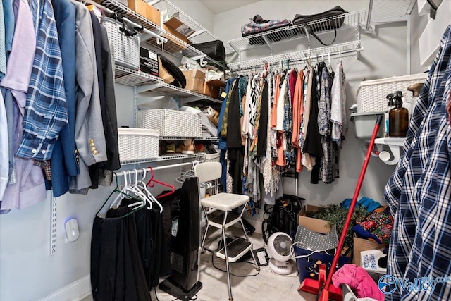 view of walk in closet