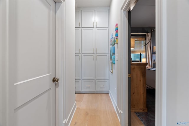 spacious closet with light hardwood / wood-style floors