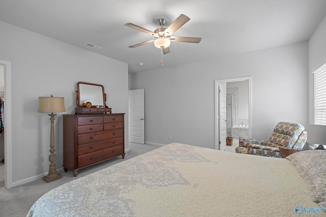 302 Shangrila Way, Meridianville, AL 35759 - carpeted bedroom with a spacious closet, baseboards, connected bathroom, a ceiling fan, and a closet