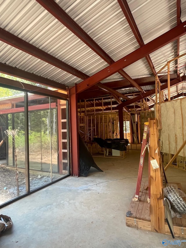 interior space featuring concrete flooring