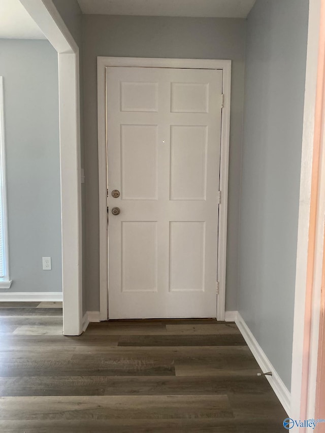 doorway to outside featuring dark hardwood / wood-style flooring