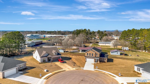 bird's eye view with a residential view