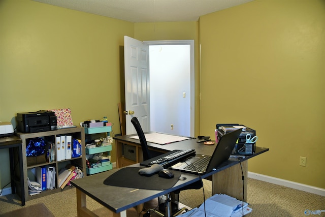 home office featuring carpet