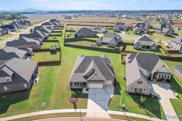 aerial view with a mountain view