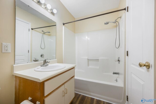 104 Sycamore Pl, Athens, AL 35611 - full bathroom featuring vanity, bathing tub / shower combination, and wood finished floors