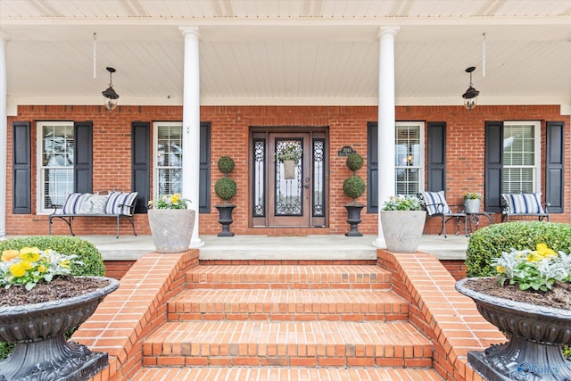 property entrance with a porch