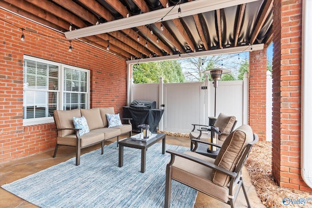 view of patio with an outdoor hangout area