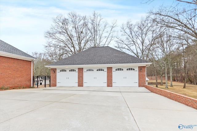 view of garage