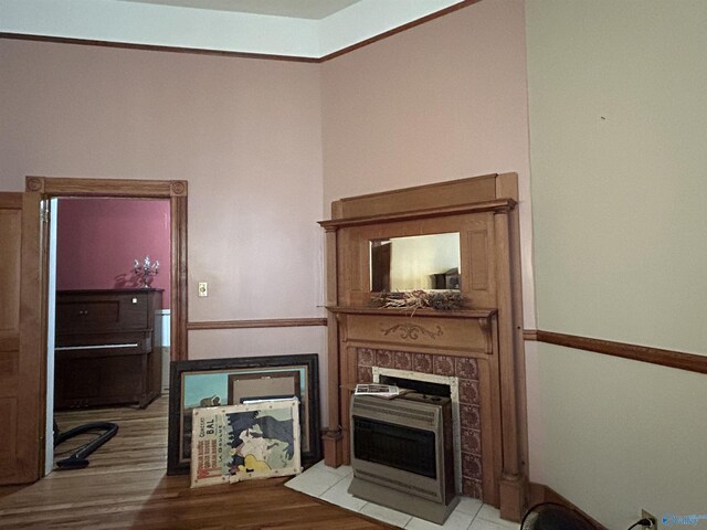 living room with light wood-type flooring